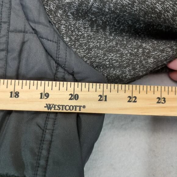 Distortion Black Puffer Jacket Men's S Knit Sleeves Hood Pocket Full Zip Grunge - Picture 6 of 10